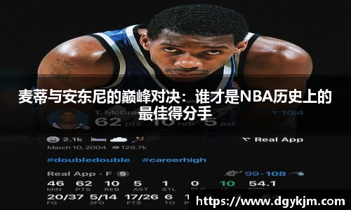 麦蒂与安东尼的巅峰对决：谁才是NBA历史上的最佳得分手